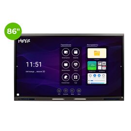  Профессиональная панель HIPER IFP8602-HE (86" 4K, Multi-Touch, 3840x2160, 8 ms, 178°/178°, 400 cd/m, 5000:1,  8GB+128G) 
